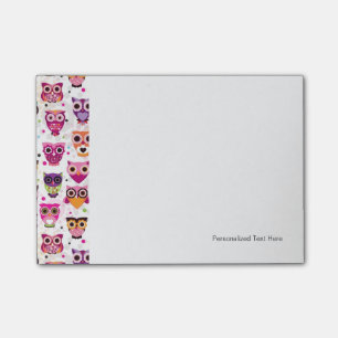 Cute owl background pattern for kids post-it notes