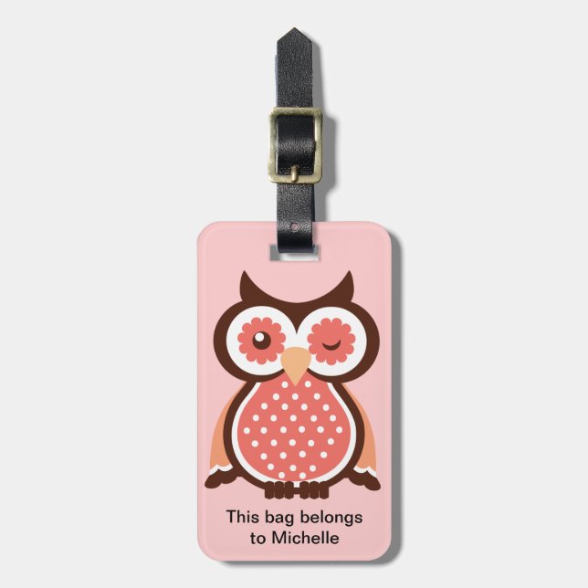 Cute Owl Bag Tags (Front Vertical)