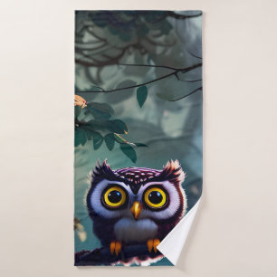 Cute Owl Bath Towel Set