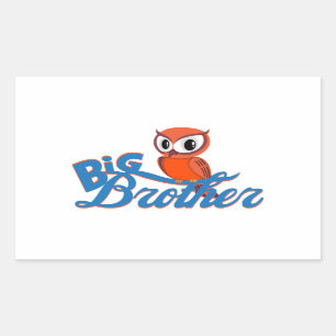 Cute Owl Big Brother Rectangular Sticker