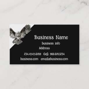Cute Owl Bird Animal, Wildlife, Nature Business Card