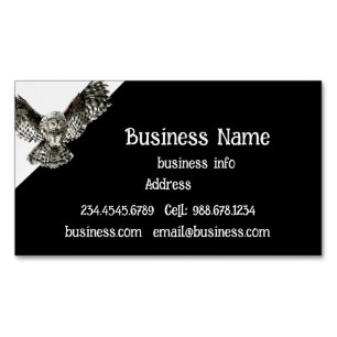 Cute Owl Bird Animal, Wildlife, Nature Business Magnetic Business Card