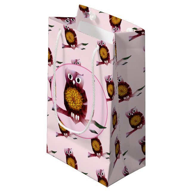 Cute Owl, Bird Custom Gift Bag (Front Angled)