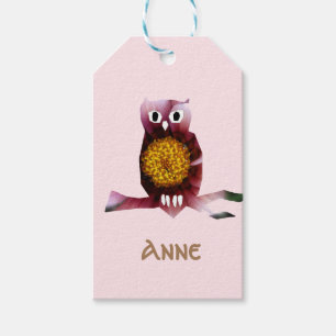 Cute Owl, Bird, Girl Party Custom Gift Tags