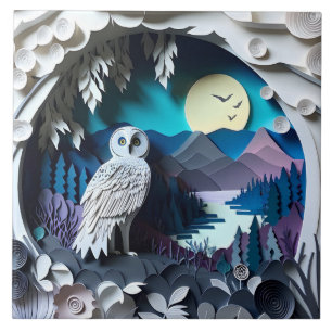 Cute owl bird lovers  ceramic tile