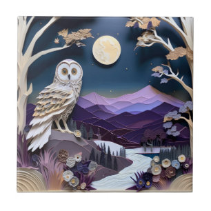 Cute owl bird lovers ceramic tile