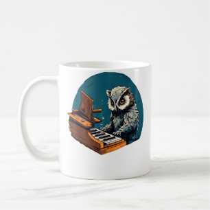 Cute Owl Bird Playing Piano Owls Musician Music Coffee Mug
