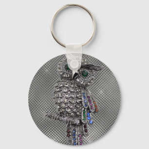 cute owl bling key ring