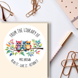 Cute Owl Book Lover Sticker Whimsical Reading