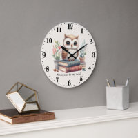 Cute owl book nook welcome add text reading