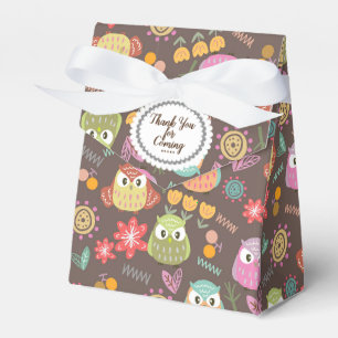 Cute Owl Brown Favour Box