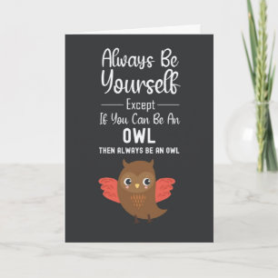 Cute Owl Cards Autumn Bird Animal Fall Funny Humou