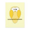 Cute Owl Cartoon. Yellow.