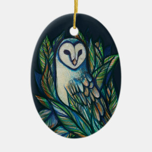 Cute Owl Ceramic Ornament