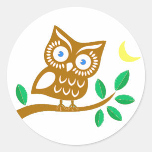 Cute Owl Classic Round Sticker