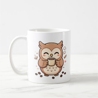 Cute Owl Coffee Mug Kawaii Owl Design