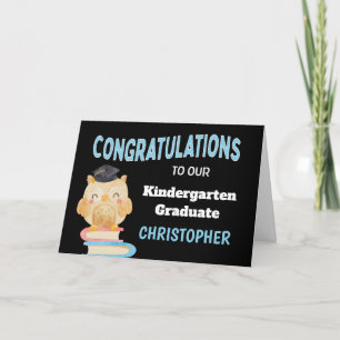 Cute Owl Congratulations Kindergarten Graduation Card