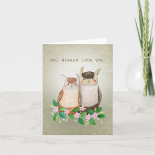 Cute Owl Couple Woodland Animal Pun Funny Love Card