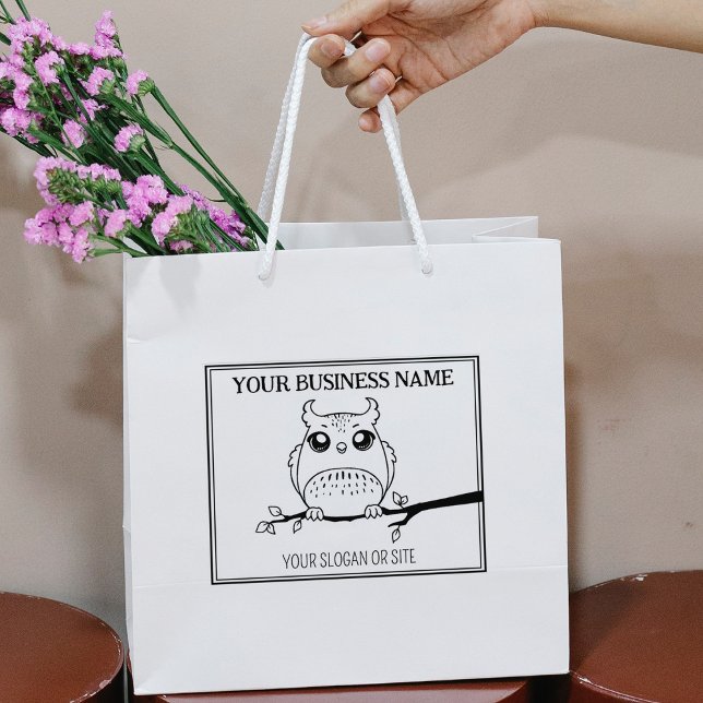 Cute Owl, Custom Business, Large Rubber Stamp (Creator Uploaded)