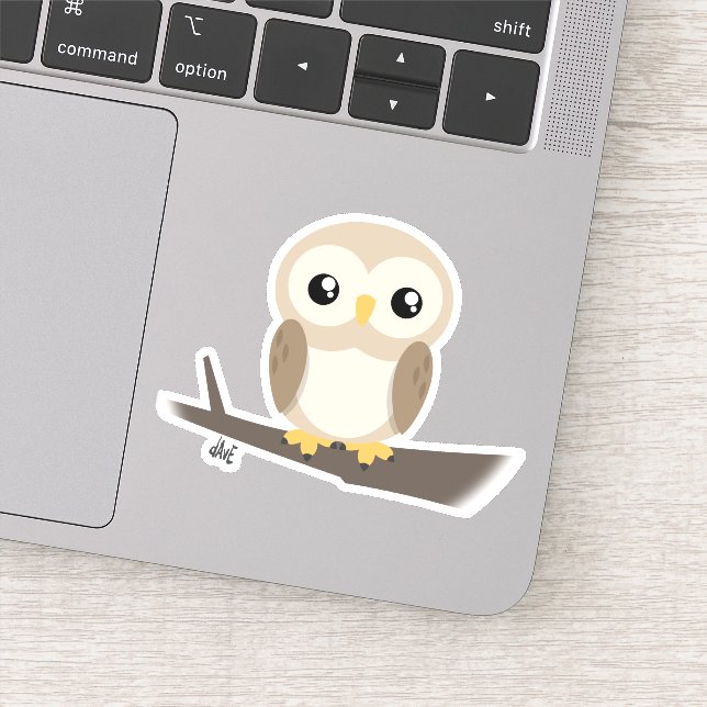 Cute Owl Custom-Cut Vinyl Stickers (Detail)