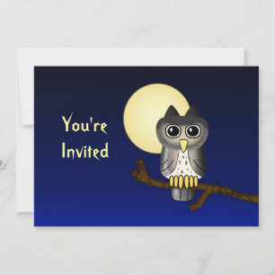 Cute Owl Custom Halloween Invitation