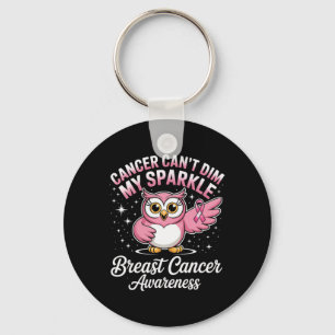 Cute Owl Dabbing Cancer Can’t Dim Me Breast Cancer Key Ring