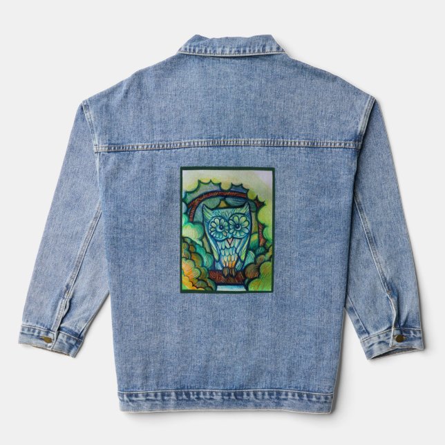 Cute Owl                                           Denim Jacket (Back)