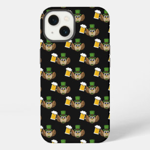 Cute Owl Drinking Beer St Patrick's Day Pattern iPhone 13 Case