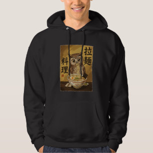 Cute Owl Eating Ramen Noodles Funny Japan Kawaii O Hoodie