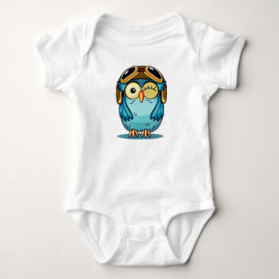 Cute Owl Eye Blinking Cartoon-43345 Baby Bodysuit