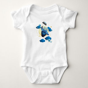 Cute Owl Flying with Umbrella Baby Bodysuit