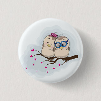 Cute owl for boy girl gift 3 cm round badge