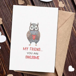 Cute Owl Friend Valentine's Day Card