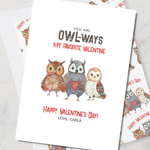 Cute Owl Friend Valentine's Day Holiday Card