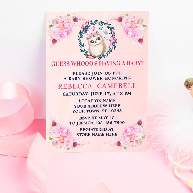 Cute Owl Funny Wild Baby Shower Invitation (Creator Uploaded)