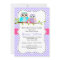Cute Owl Girl Baby Shower Invitation Pink & Purple