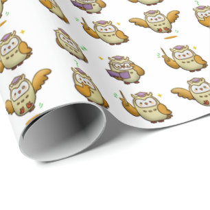 Cute Owl Graduation Gift Wrapping Paper Wrap