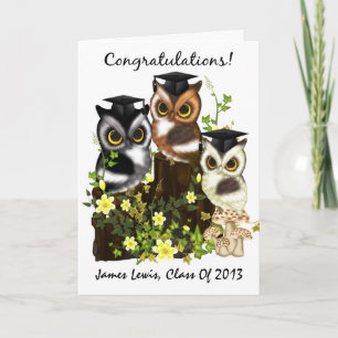 Cute Owl Graduation To Customise With Class Names Card