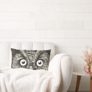 Cute Owl Grey Gender Neutral New Baby's Room Lumbar Cushion