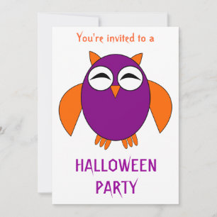 Cute Owl Halloween Party Customisable Invitation