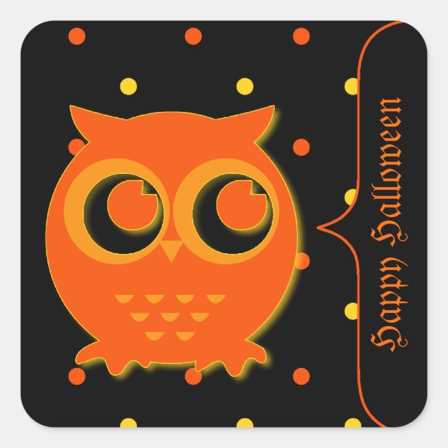 Cute Owl Halloween Stickers (Front)