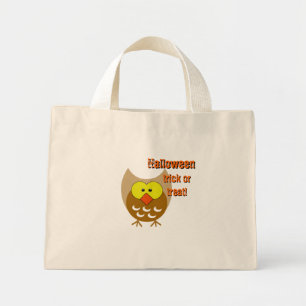 Cute Owl Halloween Trick or Treat Mini Tote Bag