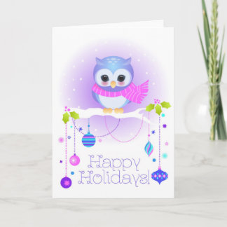 Cute owl holiday card