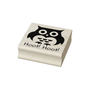 Cute Owl Hoot! Hoot! Rubber Stamp