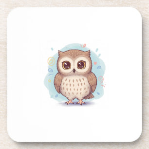 Cute owl illustration coaster