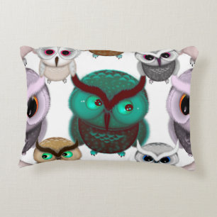 Cute Owl Illustrations Pattern Decorative Cushion