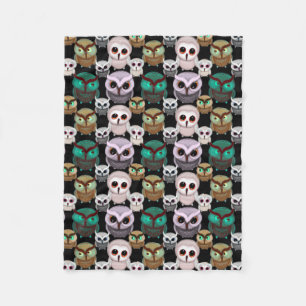 Cute Owl Illustrations Pattern Fleece Blanket