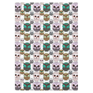 Cute Owl Illustrations Pattern Tablecloth
