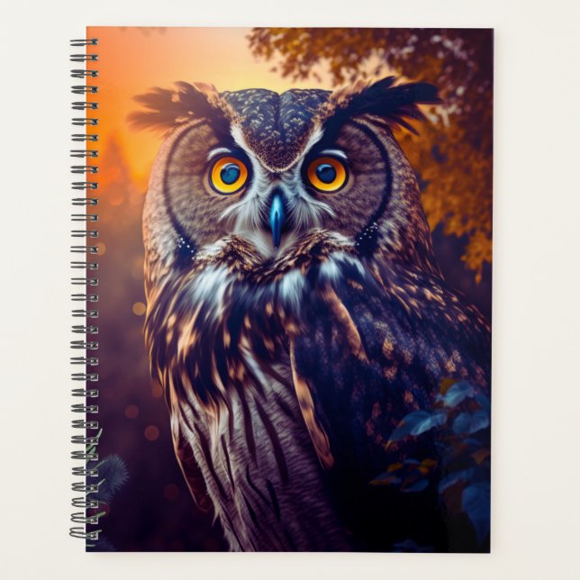 Cute Owl in Forest Nature Wildlife Bird Animal Planner (Front)