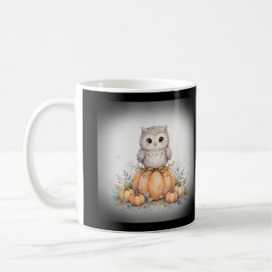 Cute Owl in Pumpkin Patch Halloween Coffee Mug
